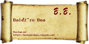 Balázs Bea névjegykártya