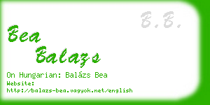 bea balazs business card