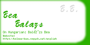 bea balazs business card